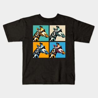 Elegant Pop Art Giraffe Print - Elevate Your Space with Graceful Style! Kids T-Shirt